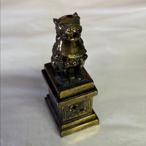 Brass Finish Foo Dog Decorative Incense Burner